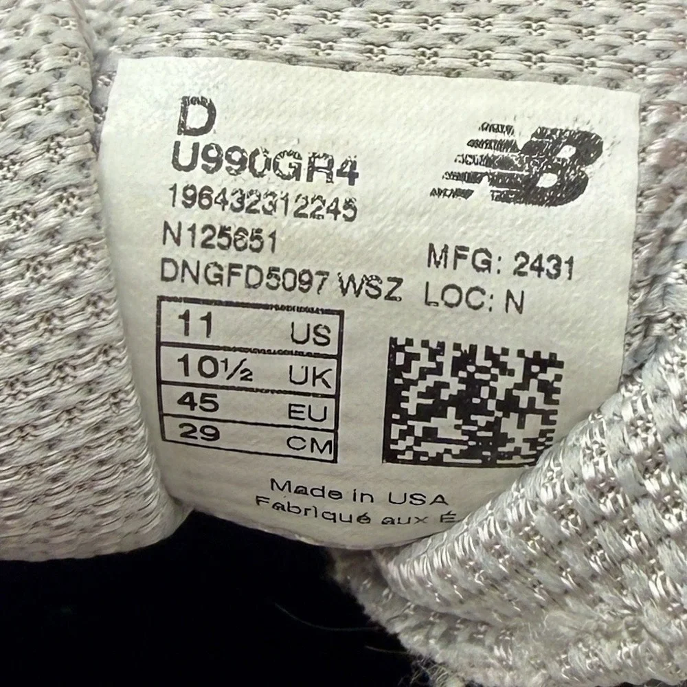 New Balance 990v4 Gray Lifestyle Casual Shoes Size 11, Made in‎ USA